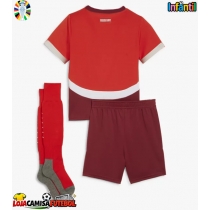 Camisa de Futebol Suíça Equipamento Principal Infantil Europeu 2024 Manga Curta (+ Calças curtas)